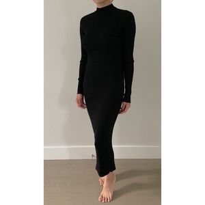 Oak + Fort Long Knit Mock Neck Dress Xs